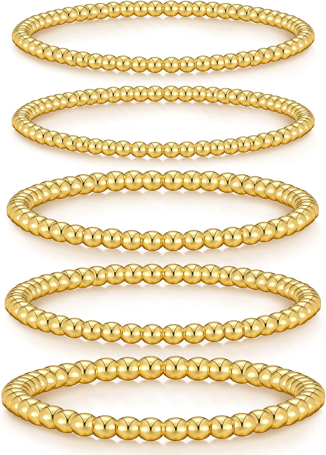 doubgood Gold Bracelets for Women Gold Beaded Bracelets for Women Gold Bracelet Stack 14K Gold Plated Stackable Stretch Bead Ball Bracelet Sets doubgood Gold Bracelets for Women Gold Beaded Bracelets for Women Gold Bracelet Stack 14K Gold Plated Stackable Stretch Bead Ball Bracelet Sets