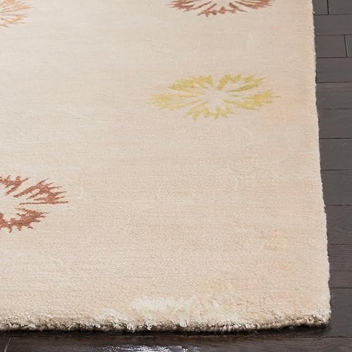 Miniatura 6 de MARTHA STEWART Collection by SAFAVIEH MSR3267A - Alfombra hecha a mano de lana y viscosa de 7 pies 9 pulgadas x 9 pies 9 pulgadas, color rubor, beige