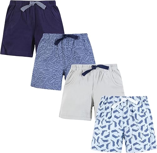 Hudson Baby Pantalones cortos para bebé, paquete de 4