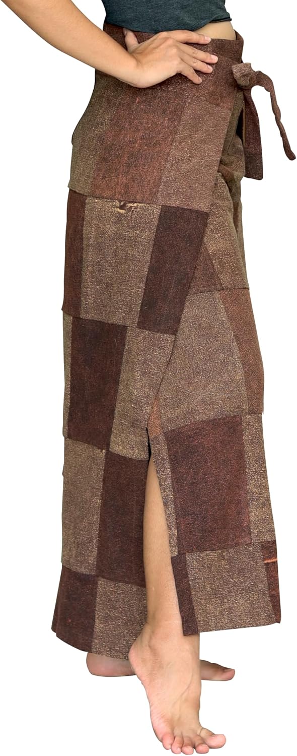 Brand Stonewashed Patch Warm Cotton Drive in Wrap Pants