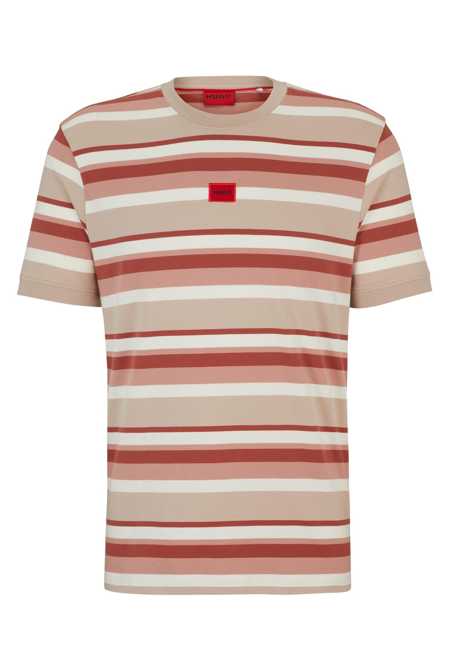 T-Shirt à Rayures HUGO Diragolino S en Jersey de Coton