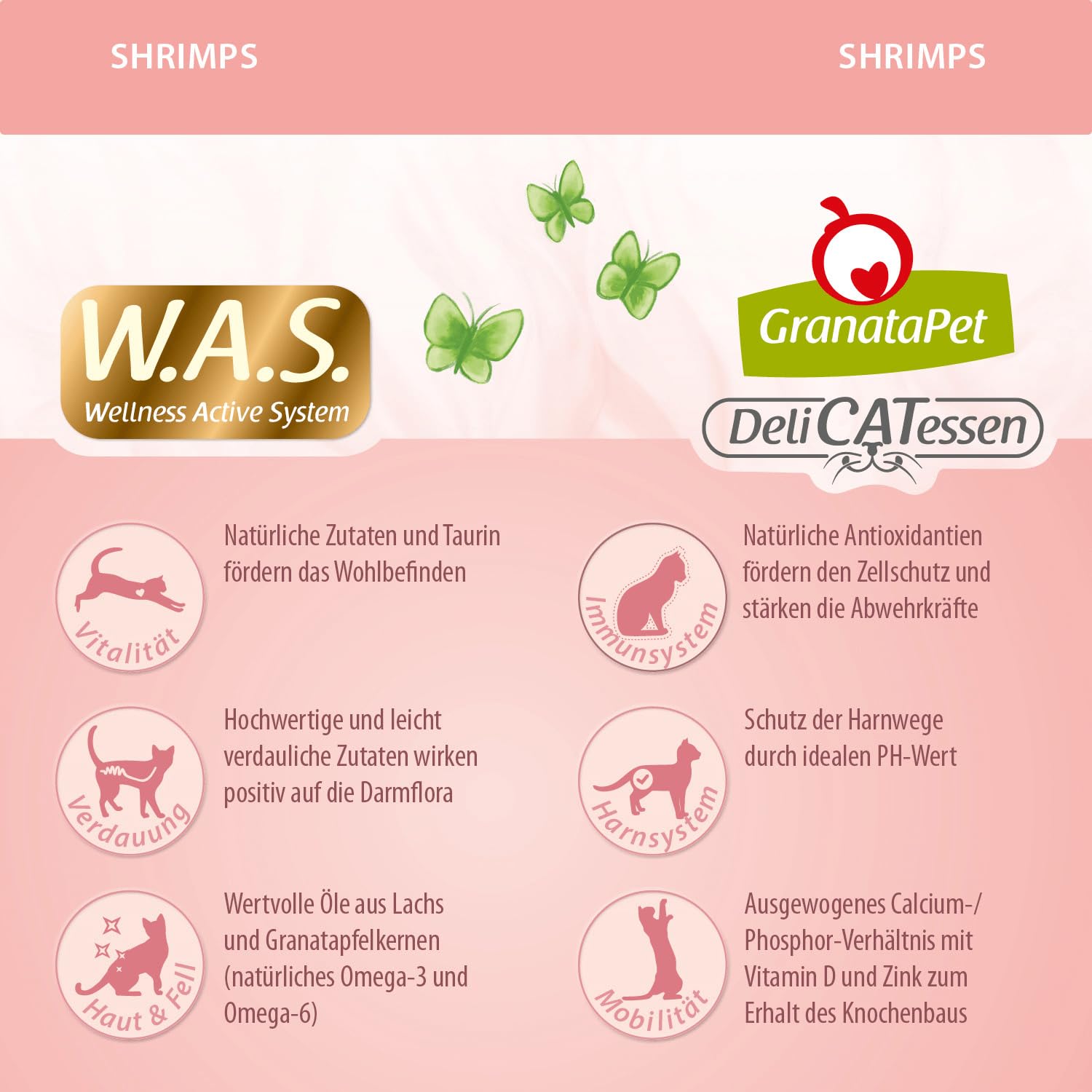 GranataPet DeliCatessen Shrimps Adult, sucha karma dla kotów, smaczna karma dla kotów, pełnoporcjowa karma bez zbóż i bez dodatków cukru, 1,8 kg