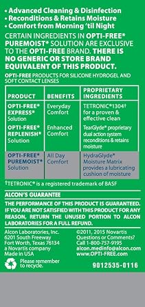 Opti-Free Puremoist Multi-Purpose Disinfecting Solution with Lens Case, 2-Ounces