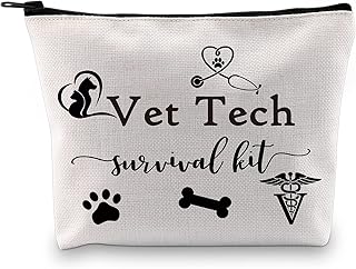 Veterinarian Tech Gift Tech Gift Vet Tech Survival Kit Travel Makeup Cosmetic Bags for Graduation (Vet Tech Bag)