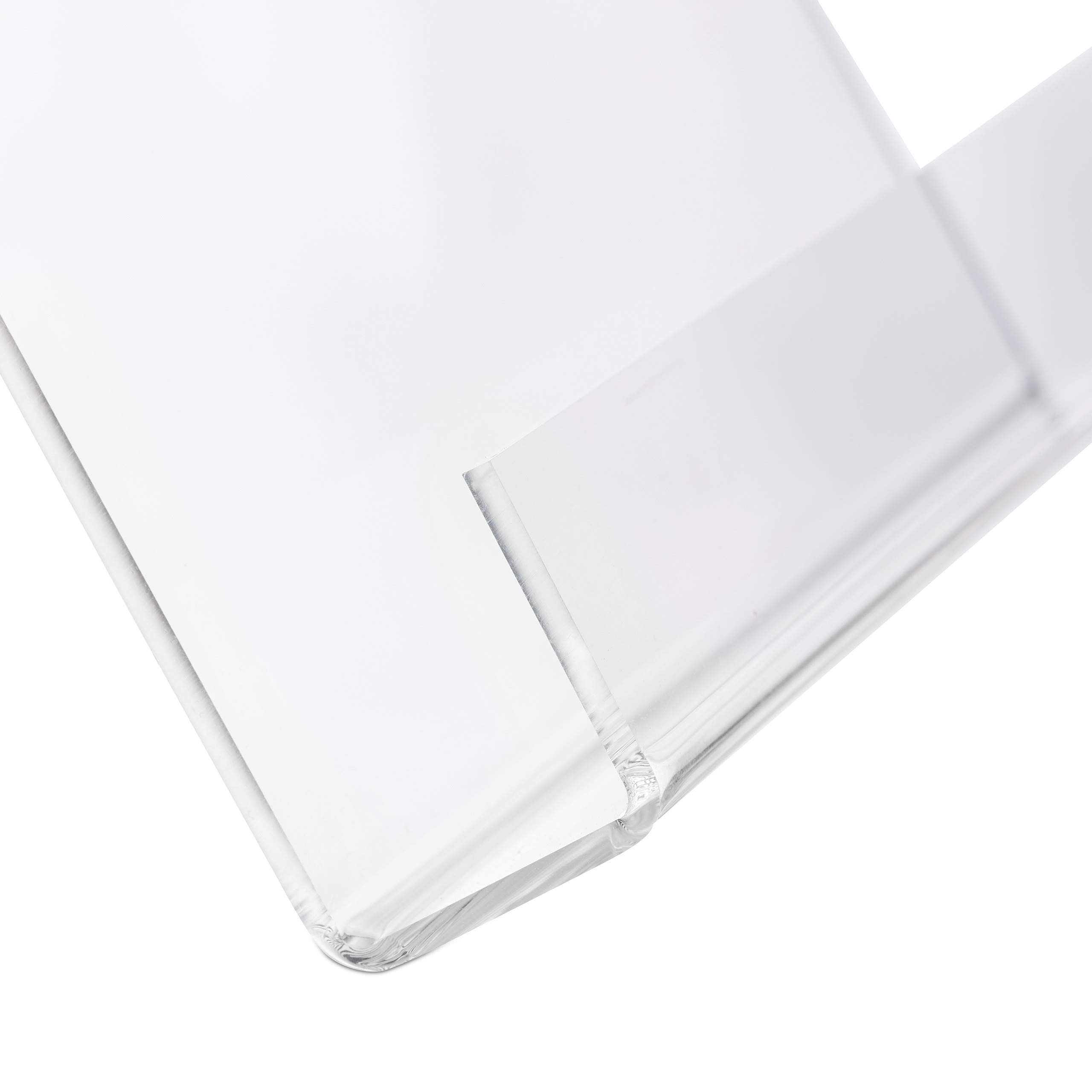 Relaxdays Cavalletto per Libri A4, Supporto in Acrilico per Libri Grandi, Stabile, Leggìo, 24x21x19 cm, Trasparente