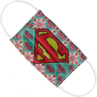 Superman Kids Sweater Shield 1-Ply Reusable Face Mask Covering with Adjustable Nose Wire, Kids