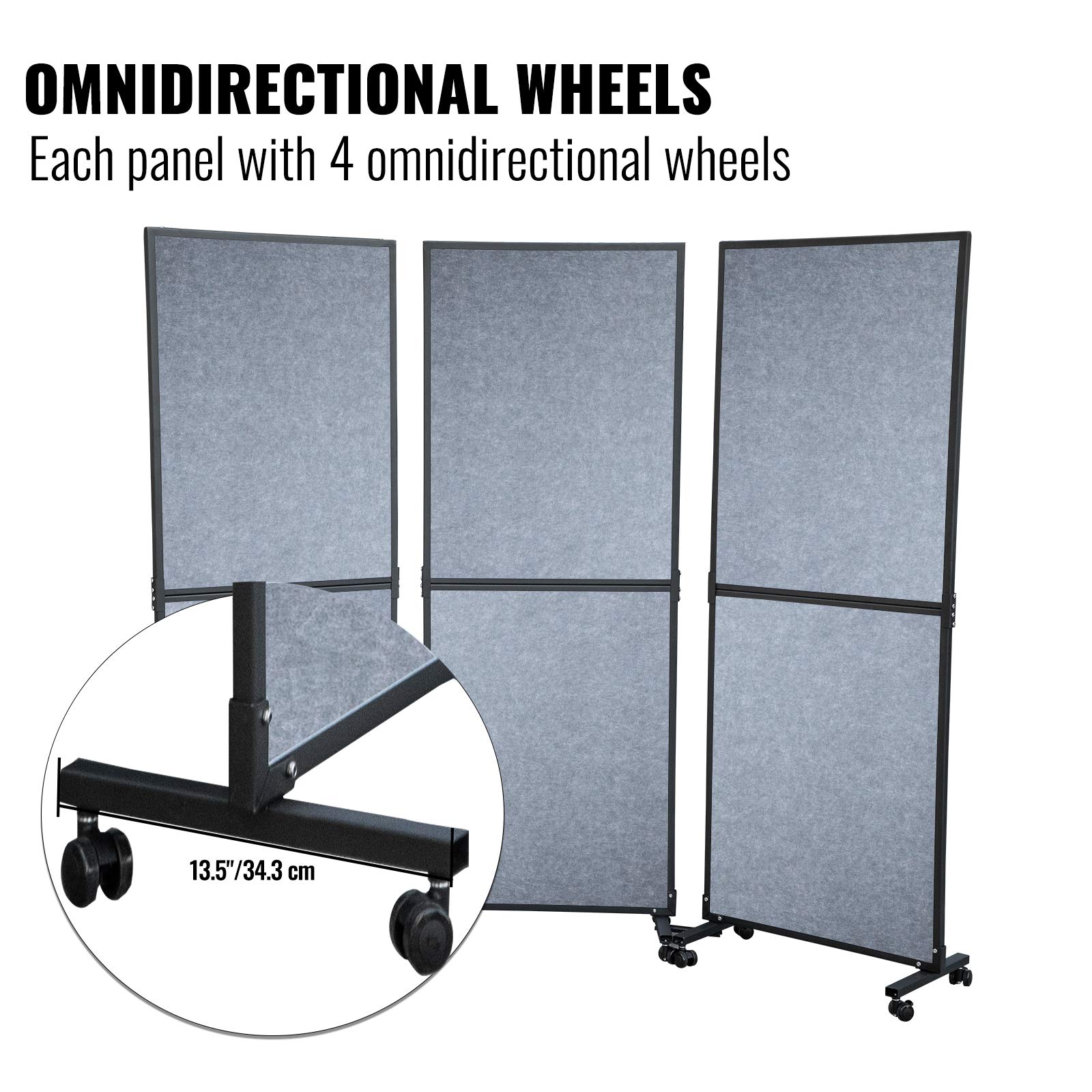 VEVOR Acoustic Room Divider 72" x 66" Office Partition Panel 3 Pack
