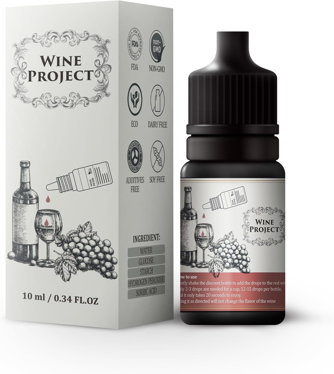 Wine Project, Remove Wine Sulfite And Histamine, Wine Headache Drops