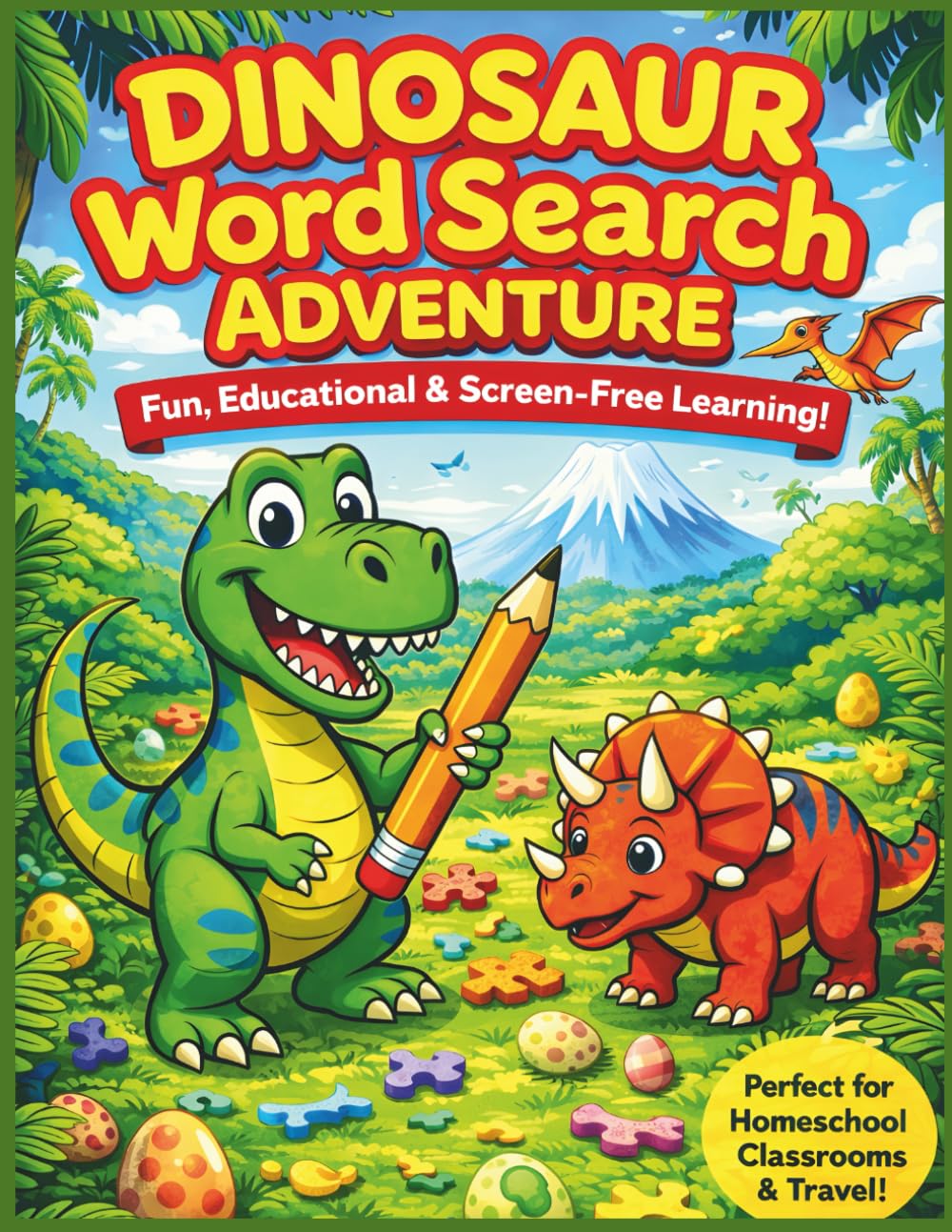 Dinosaur Word Search Adventure: Fun and Educational Puzzle Book for Kids Ages 6–10