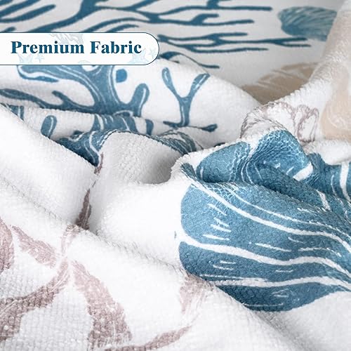 Miniatura 3 de Juego de 3 toallas de playa de gran tamaño, absorbentes con estrellas de mar para adultos, juego de toallas de baño para viajes y natación