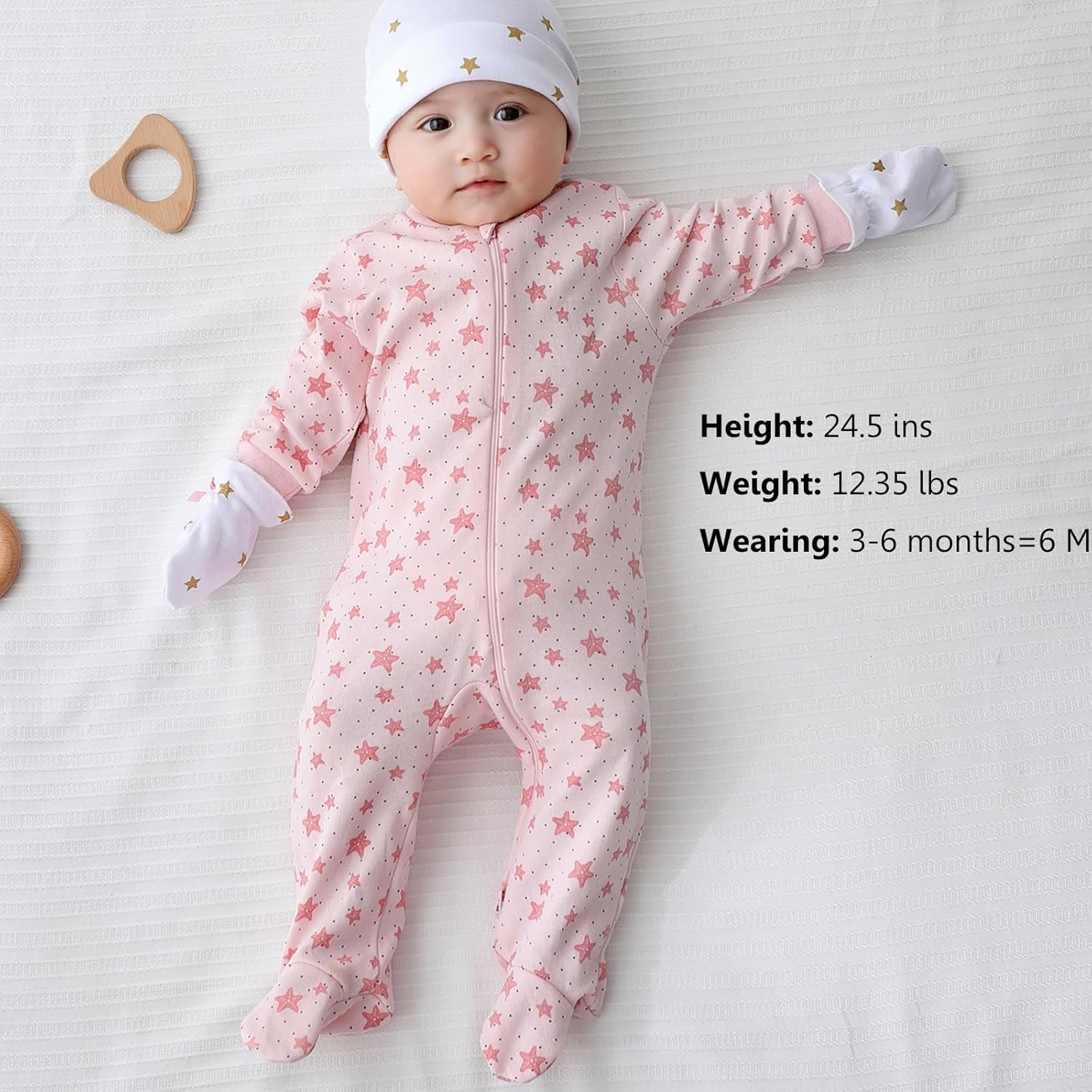 MAMIMAKA Newborn Baby 2-way Zipper Romper Cotton One-piece Jumsuit 3-pack, 0-24 Months