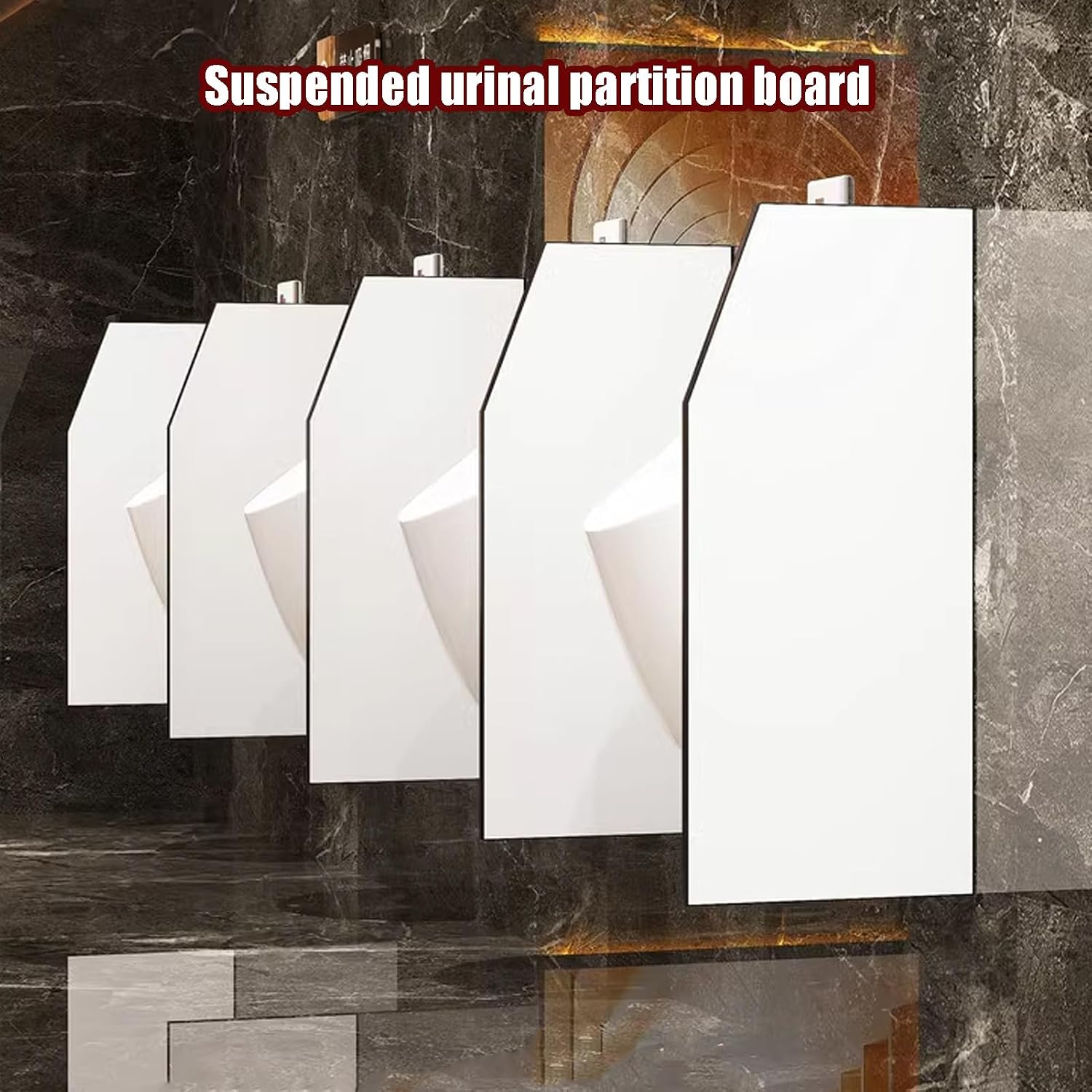 Wall-Mounted Urinal Divider, Urinal Partition Screen for Men's Restrooms, Grey 4-Pack, Ideal for Schools, Malls, and Public Facilities, Durable and Space-Saving Design
