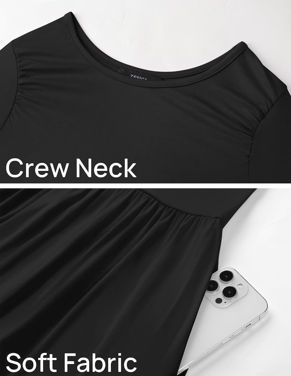 ZESICA Women's Long Sleeve Fall Maxi Dress 2026 Crewneck Knit Casual Slim Swing Pleated Dresses with Pockets - Image 7