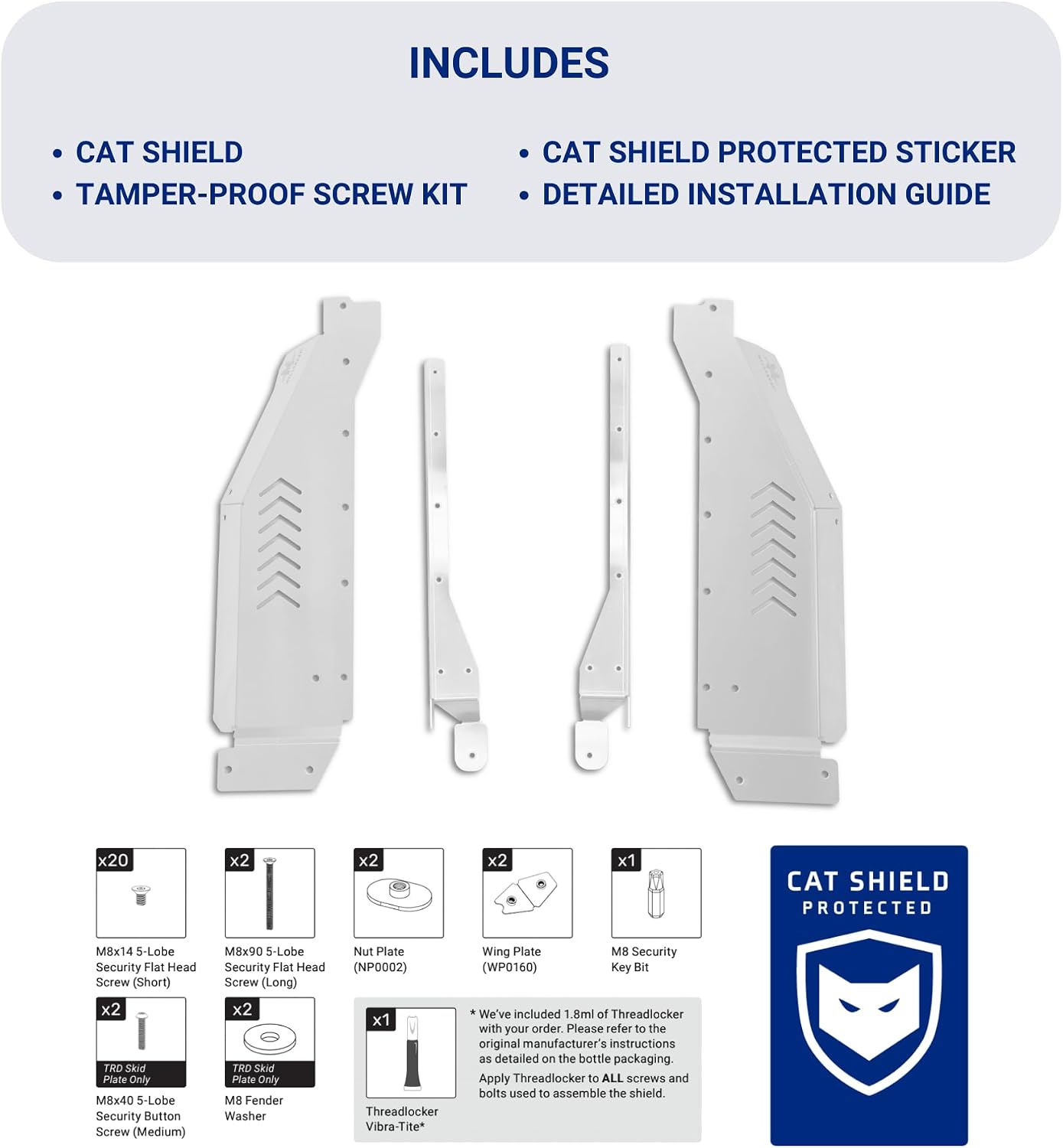 Anti-Theft Cat Shield V2, Fits 2022-2026 Toyota Tundra Hybrid, 2023-2026 Sequoia Hybrid - Miller CAT .125" Aluminum Catalytic Converter Protection