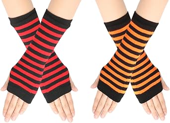 Kids Arm Warmers Gloves Girls Arm Gloves Striped And Rainbow
