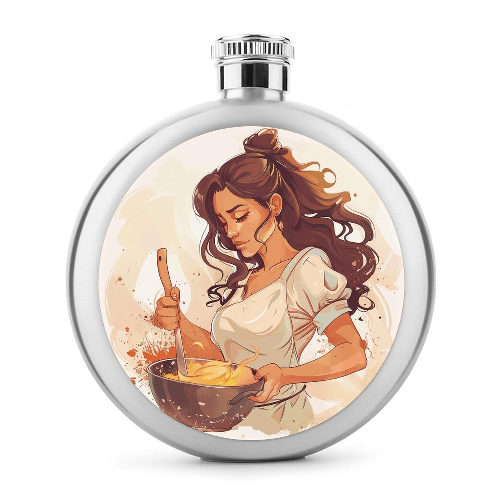 Bouteille à liqueur ronde en acier inoxydable de 140 ml étanche pour femme
