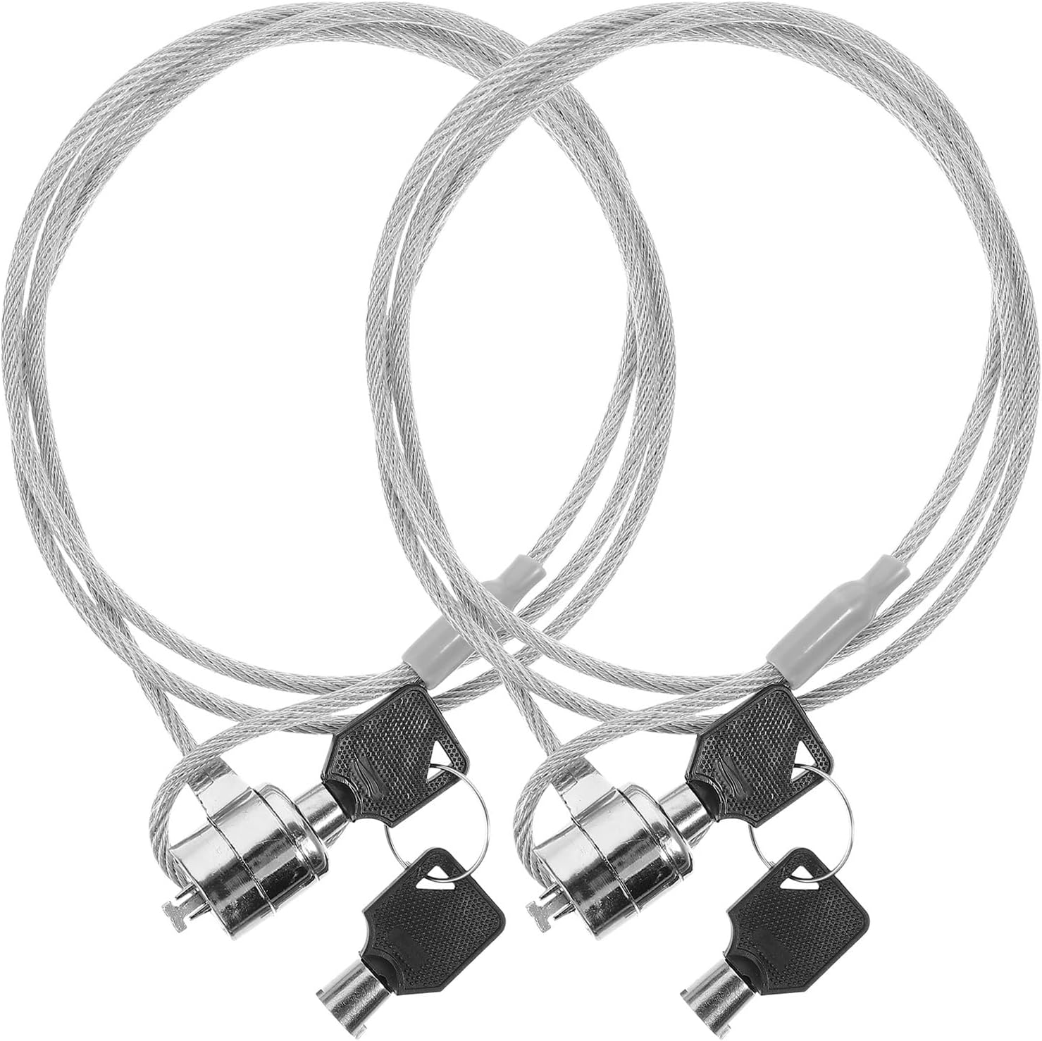2 Sets Laptop Lock Cable 1.2M Keys Digital Devices Portable Hardware Locking Wire Notebook Computer Accessory Security Keyed