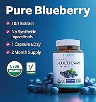 Vista 2 de Cápsulas de extracto de arándano orgánico certificado, suplemento de arándano 10:1 de alta potencia con 5000 mg equivalente a hierbas