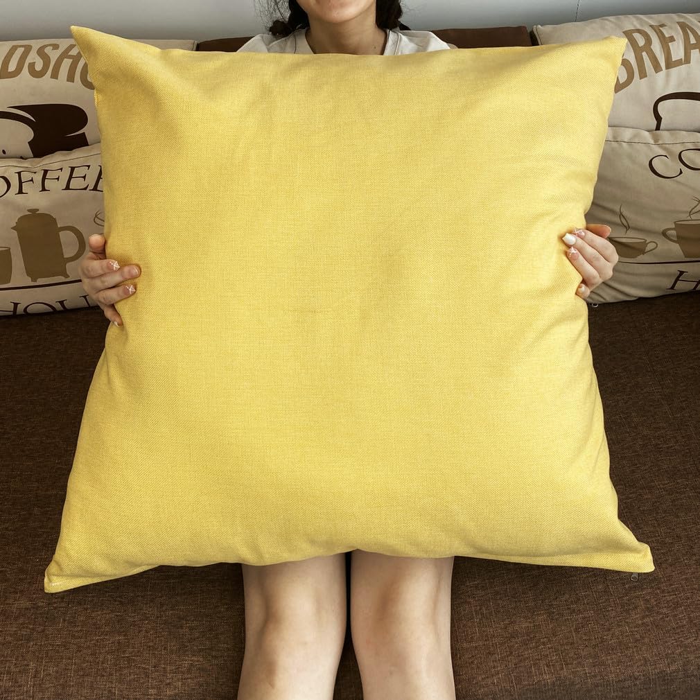 Big Size Decorative Throw Pillow Covers 30x30 Inch for 32x32 Pillow Insert,Linen Blend Pillow Covers, Solid Color Pillow Covers for Couch Sofa Bed