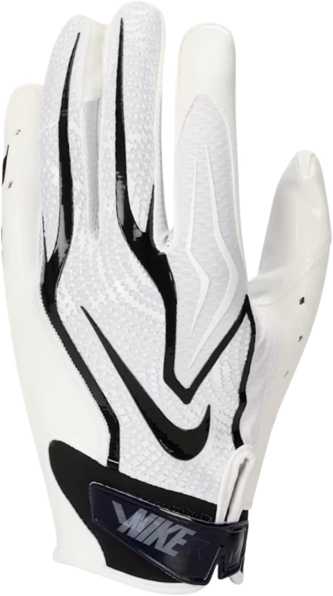 Guantes de receptor de fútbol Nike Vapor Jet 9.0: palma Magnigrip+, lengüeta ajustable en la muñeca, espalda transpirable
