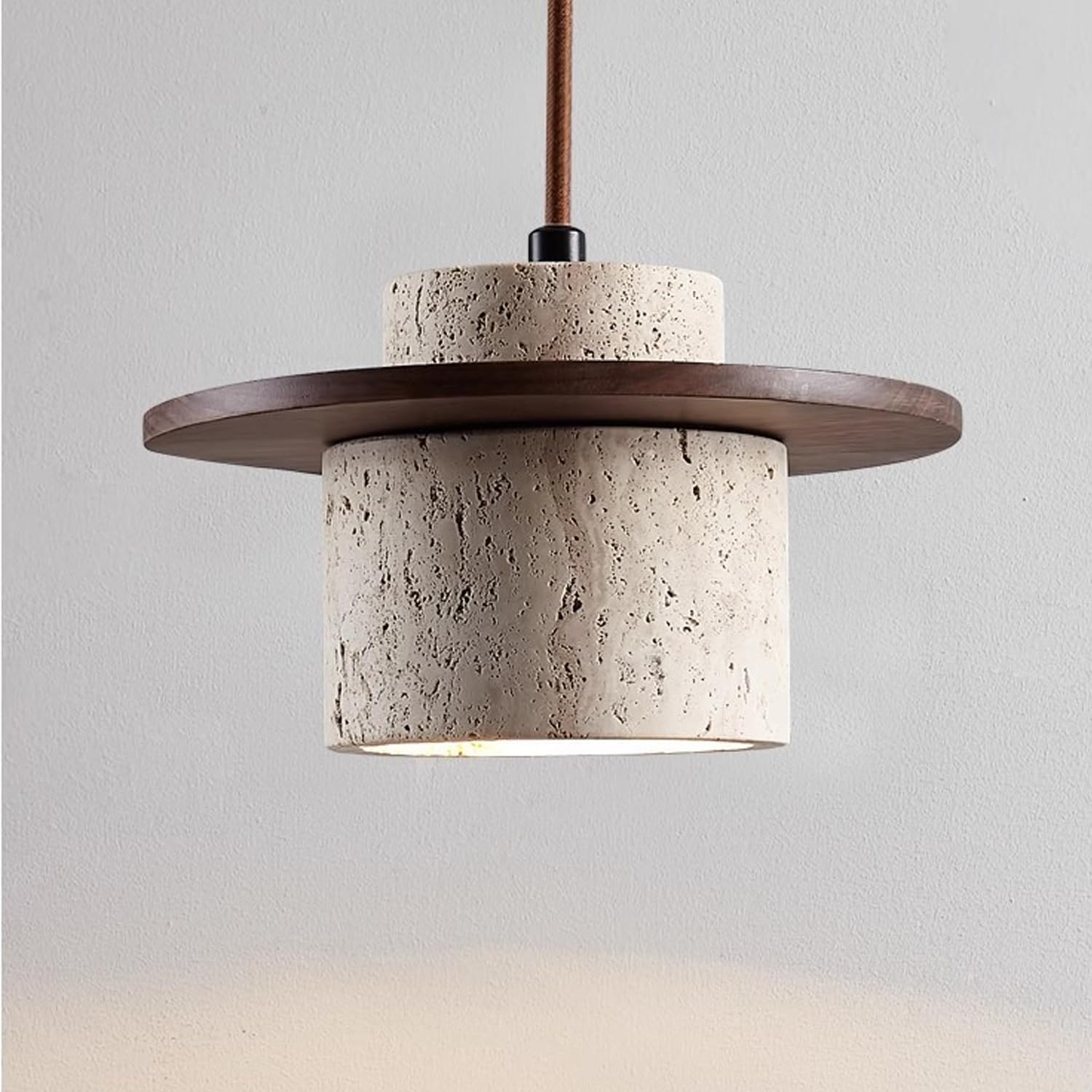 Nordic Natural Stone Pendant Light – Single Marble Ceiling Suspension Lamp, Wabi-Sabi Wood Chandelier For Kitchen Island Or Dining Room