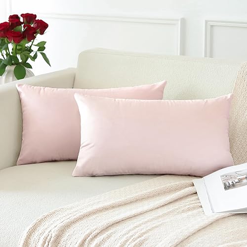 Miniatura 3 de OTOSTAR Paquete de 2 fundas de almohada decorativas de terciopelo suave y sólido de 16 x 24 pulgadas, fundas de almohada lumbares, fundas de