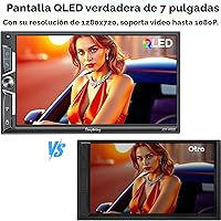 Vista 5 de SJoyBring Estéreo QLED de doble DIN para automóvil de 7 pulgadas, inalámbrico Apple CarPlay y Android Auto, 240 W 4.2 CHN, SWC, Bluetooth, radio