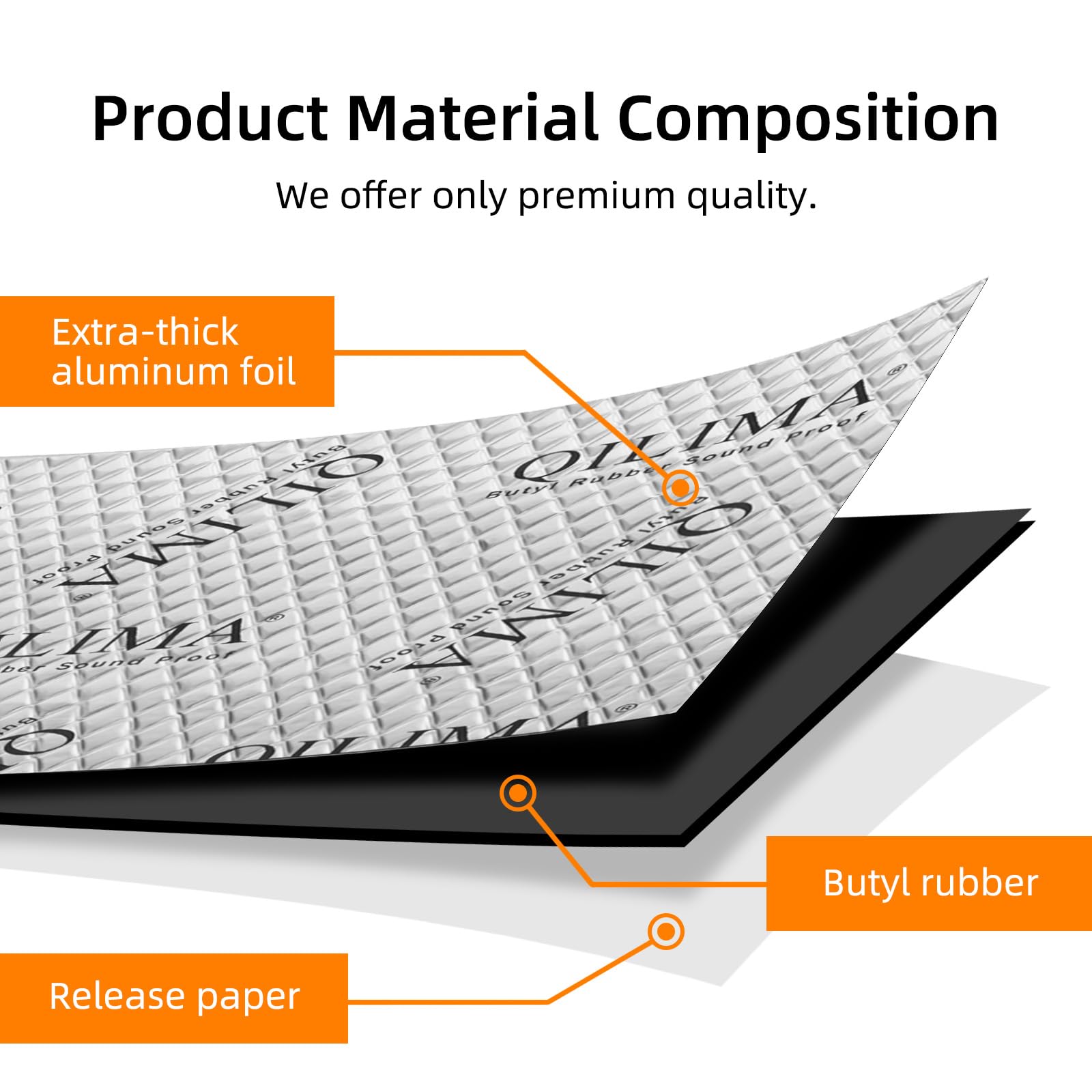 QILIMA Alubutyl Dämmmatte fürs Auto, 2mm Antidröhnmatte selbstklebend zur Schalldämmung, 250x400mm Isolierung gegen Lärm, 3,3 m² Gesamtfläche (33er Pack)