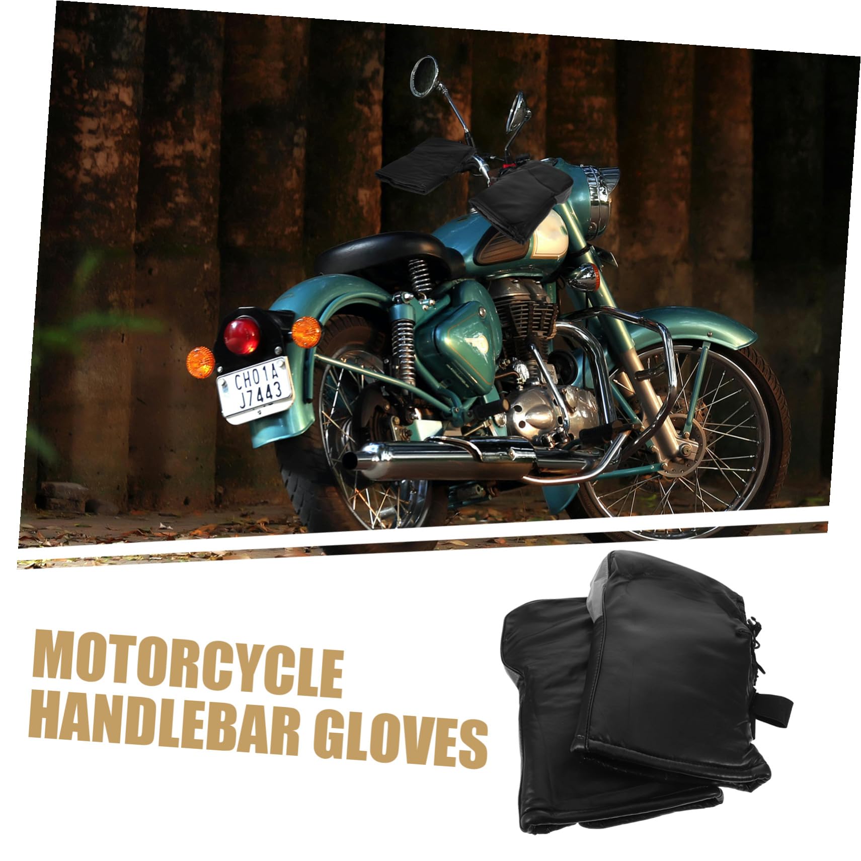 Alipis Guantes para Manillar de Motocicleta Invierno, Resistentes al Viento, Impermeables, de Pu Cuero y Poliéster, Protección Térmica para Hombre y Mujer, Pack de 2