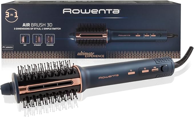 Rowenta Air Brush 3D Secador de Pelo y Cepillo de Aire Caliente 3 en 1, 3…