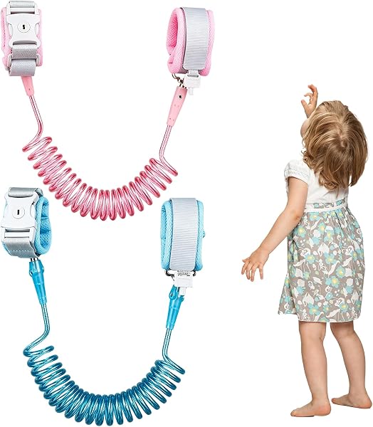 2 Pcs Toddler Harness, Toddler Reins for Walking 1-3 Years, Baby Harness for Walking, Child Wrist Strap Safety, Crowded Public Safety Prevention, Travel and Airport Navigation, 150mm x 20mm - 1