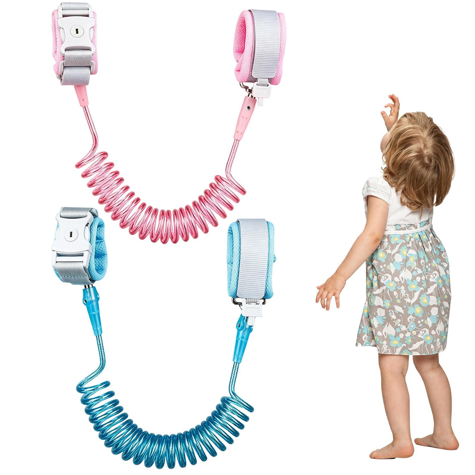 2 Pcs Toddler Harness, Toddler Reins for Walking 1-3 Years, Baby Harness for Walking, Child Wrist Strap Safety, Crowded Public Safety Prevention, Travel and Airport Navigation, 150mm x 20mm