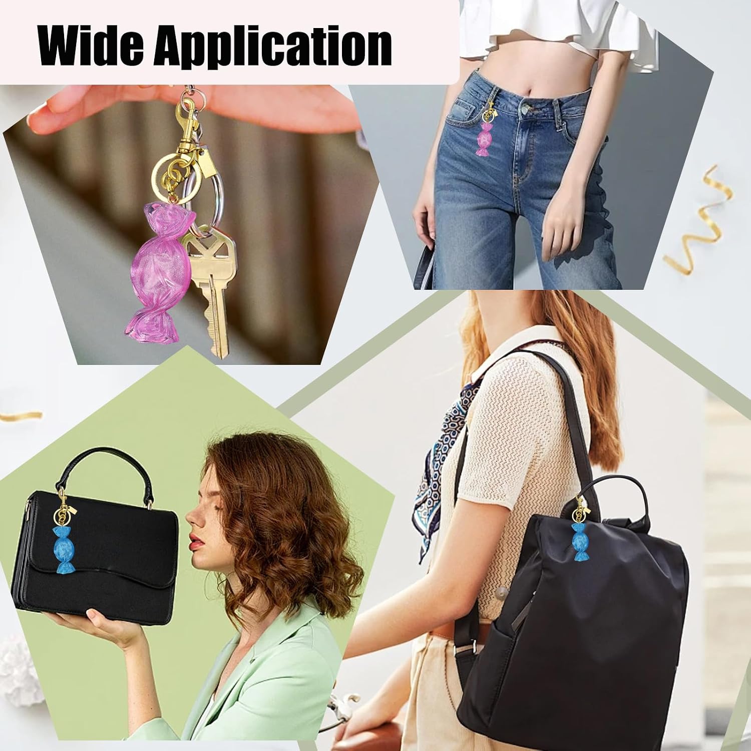 Candy Crystal Keychain Bag Charms Purse Handbags Tote Bags Accessories Christmas Gift For Men And Women image 5