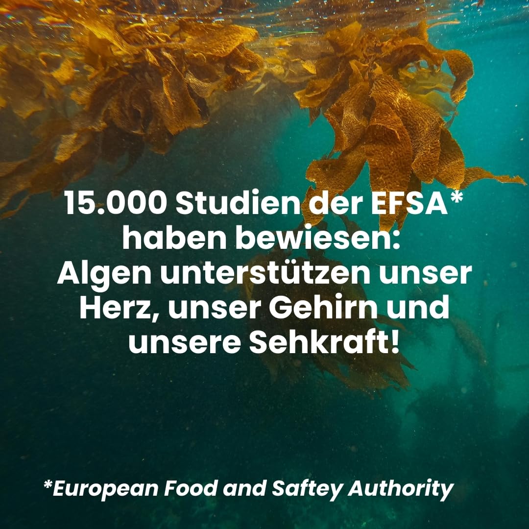 Alsiroyal Algenöl 1300 Omega-3 · hochdosiert 420mg DHA+250mg EPA pro Kapsel | 55% pflanzliches Omega-3 · vegane Alternative zu Fischöl · top Geschmack · stark für Herz, Augen, Gehirn · laborgeprüft
