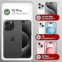 Vista 923 de GONEZ Funda de silicona para iPhone 15 Pro Max, compatible con Magsafe, protector de cámara + protector de pantalla, forro de microfibra suave Negro