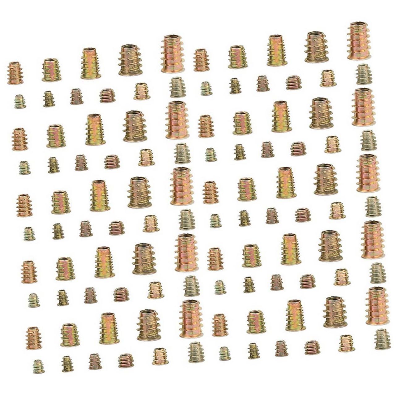 Veemoon 460pcs Furniture T-Nut Set M4-M10 Threaded Inserts Zinc-Plated Socket Nuts for Wood Fixing Includes Assorted Drive Inserts for Easy Installation