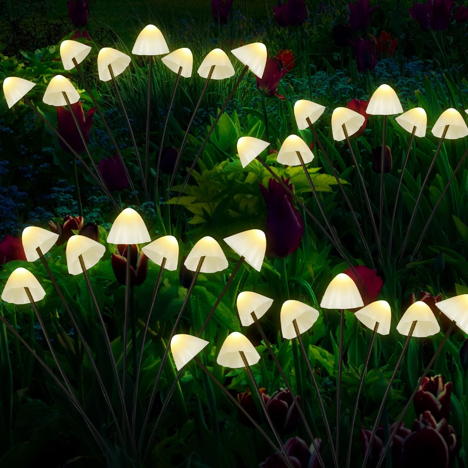 Lampes Solaires De Jardin LED - Lot De 4 Spots Paysagers - Blanc - IP67