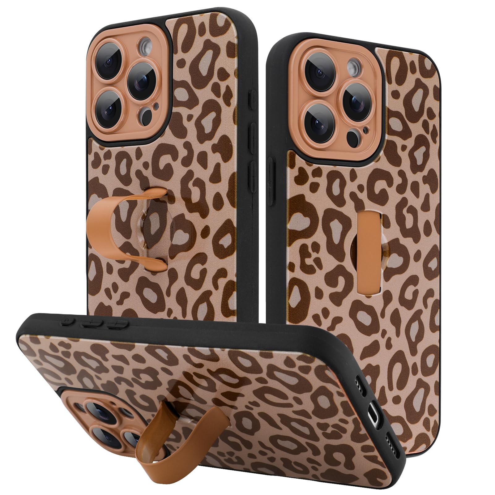 KANGHAR Funda Protectora Delgada para iPhone 15 Pro de 6.1 Pulgadas con Estampado de Leopardo marrón, para Mujeres, niñas y Hombres, a Prueba de Golpes, Delgada, Funda Protectora