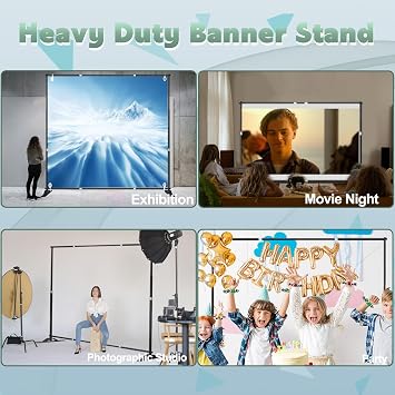 10x10FT Backdrop Banner Stand, Adjustable Step and Repeat Stand