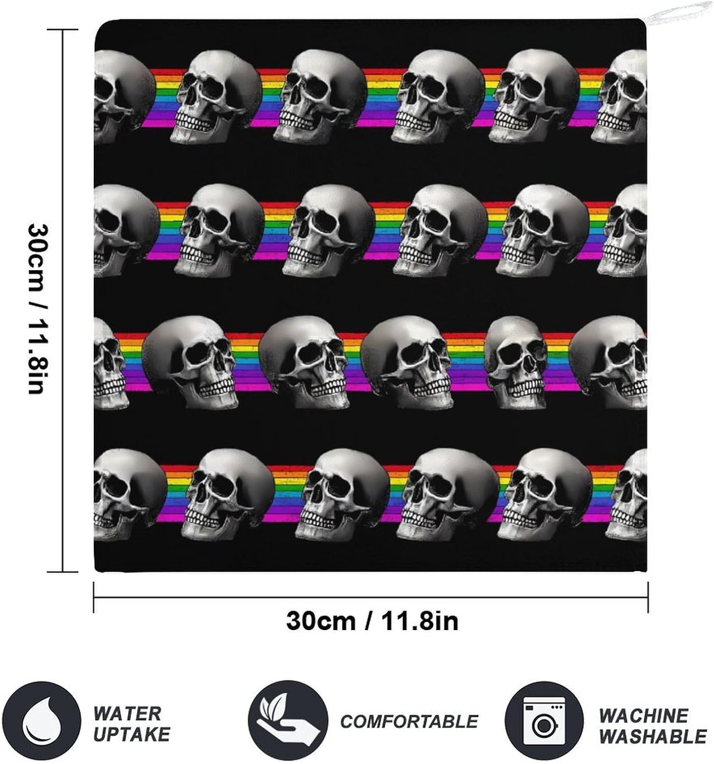 Colorful Skulls Hand Towels for Bathroom Handkerchief | Absorbent,with Hanging Loop,Kitchen Towels,for Home Hotel,Soft