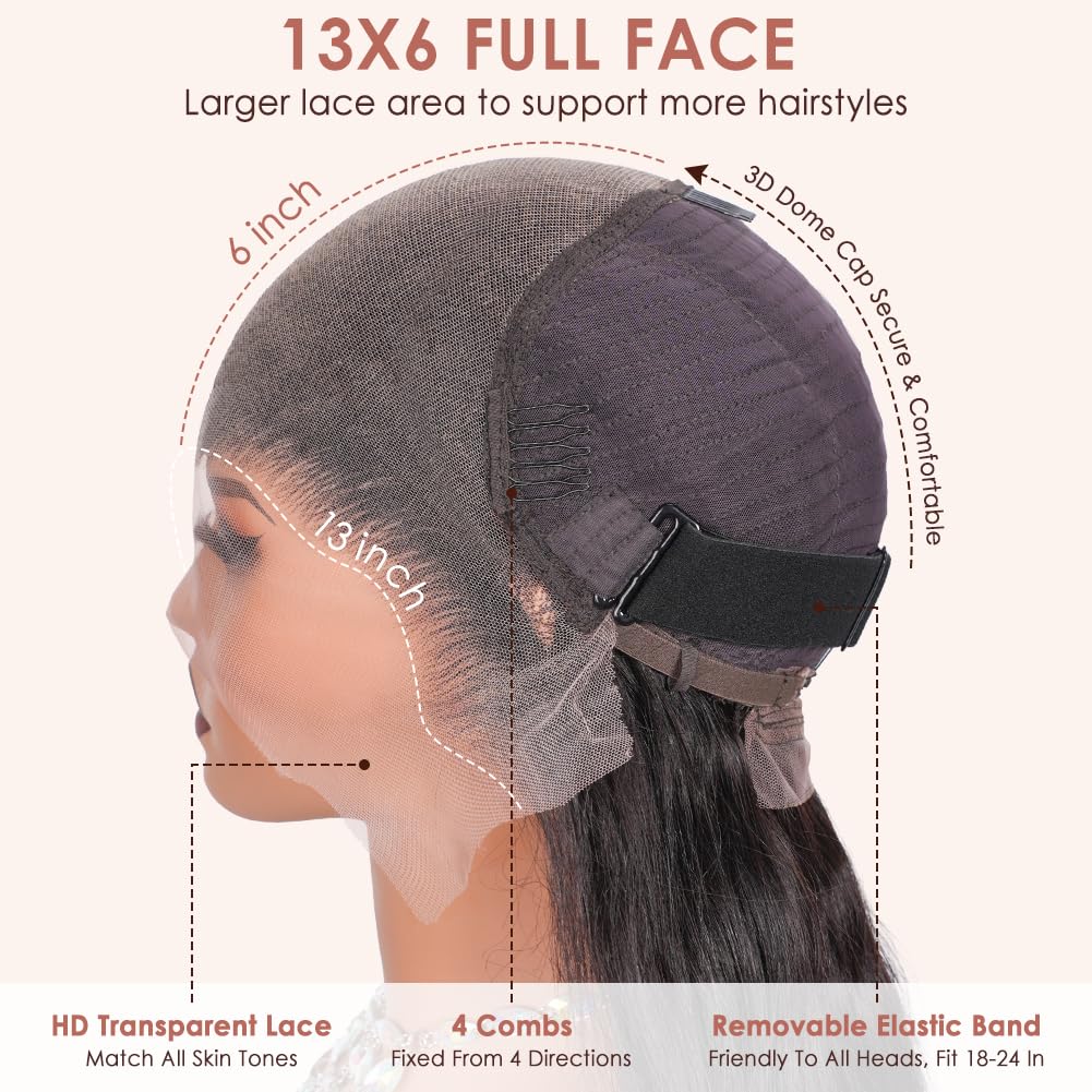 Wingirl 30inch 13x6 HD Lace Front Wigs Human Hair Pre plucked Pre bleached 200 Density Body Wave Human Hair Wigs for Women