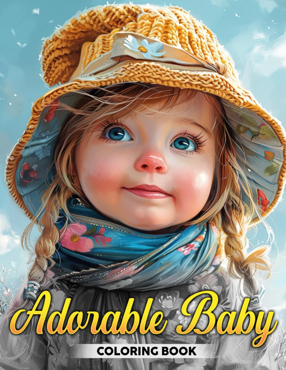 Adorable Baby Coloring Book: Sweet and Lovable Babies Grayscale Coloring Pages with Heartwarming Scenes and Charming Children Illustrations For Adults Relaxation