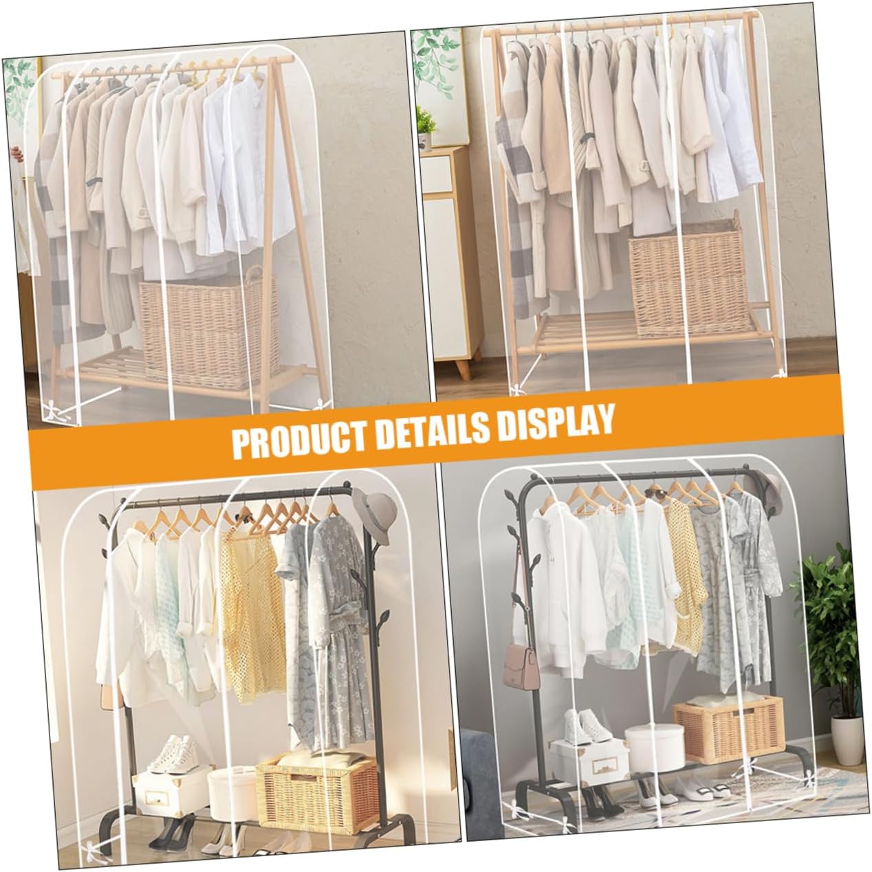 Holibanna Garment Rack Cover Garment Clothes Cover Reusable Clothes Bag Easy to Install