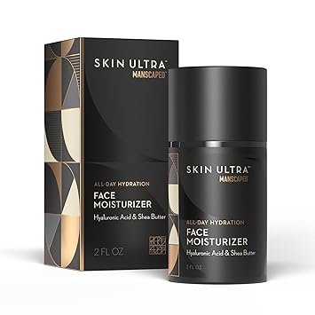 MANSCAPED Skin UltraTM Face Moisturizer - Mens Daily Hydrating Skincare Lotion Infused with Hyaluronic Acid, Vitamin E & Shea Butter, Non-Greasy, Fast Absorbing, 2 fl oz