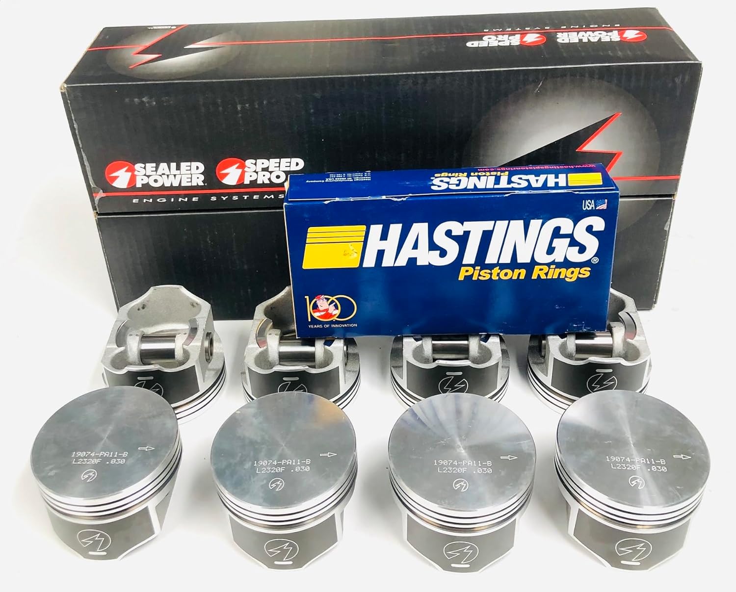 Power Forged Flat Top Pistons with moly Rings compatible with 1968-70 Oldmobile 350 W31 Engine with outside air induction. Click on size needed before adding to Cart! (STD 4.057 Bore diameter)