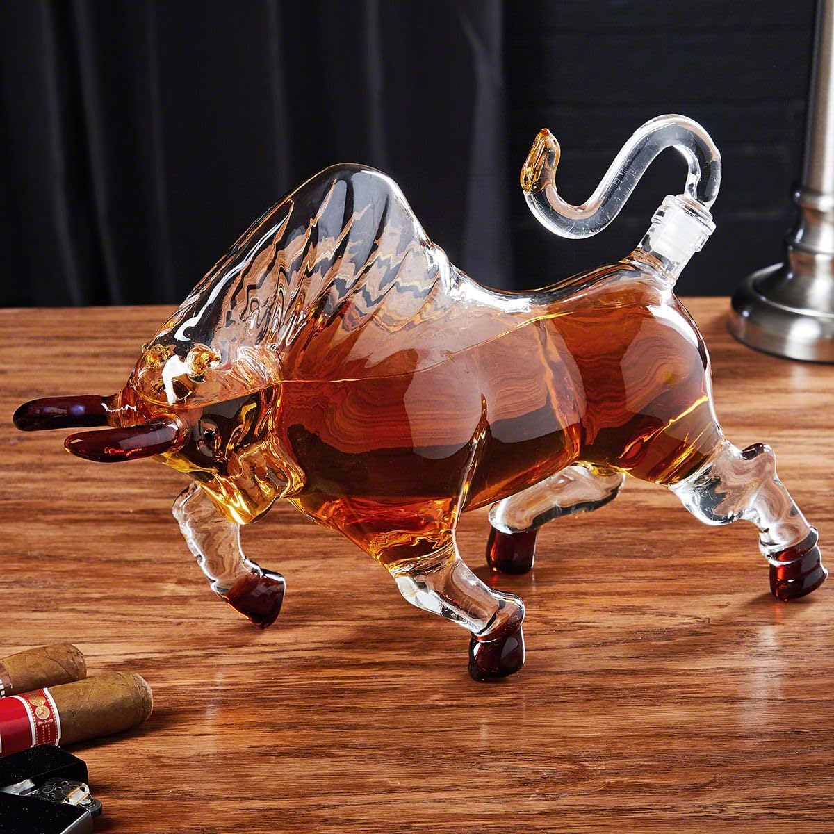 El Matador Bull Whiskey Decanter Set With Custom Buckman Glasses (Personalized Gift)