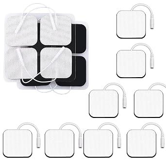 8 PCS 2X 2 Tens Unit Electrode Pads Compatible with Auvon Tens 7000 Muscle Stimulator Machine,Tens Unit Replacement Pads Reuse More Than 35-50 Times with Self Stick and Non-Irritating Designs