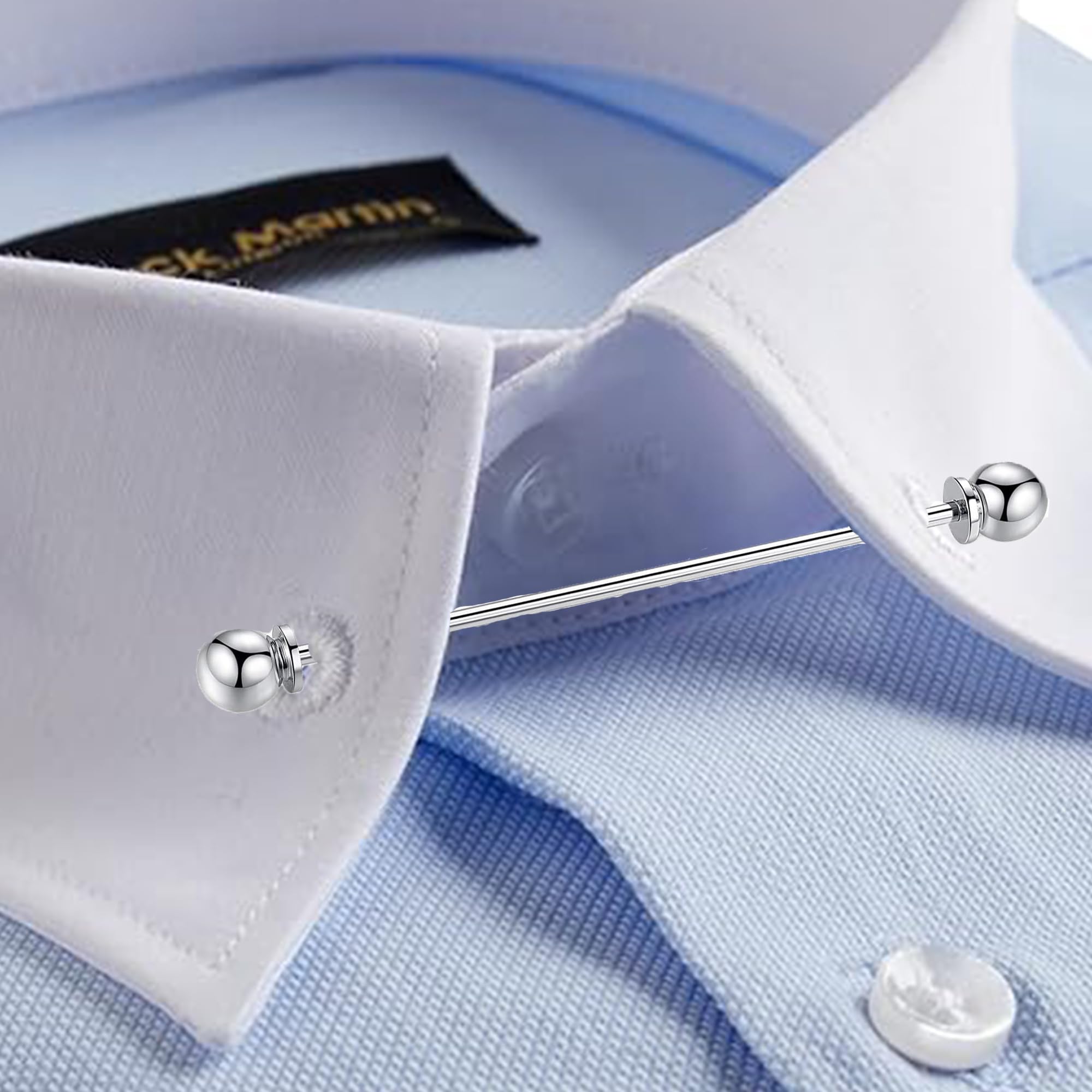 Barra Broche de Cuello de Camisa Pin de Corbata Clip Metal de Plata Camisa Corbata Pins Clip Alfiler De Cuello De Camisa Clip De Corbata Con Cadenas para Camisa Hombres