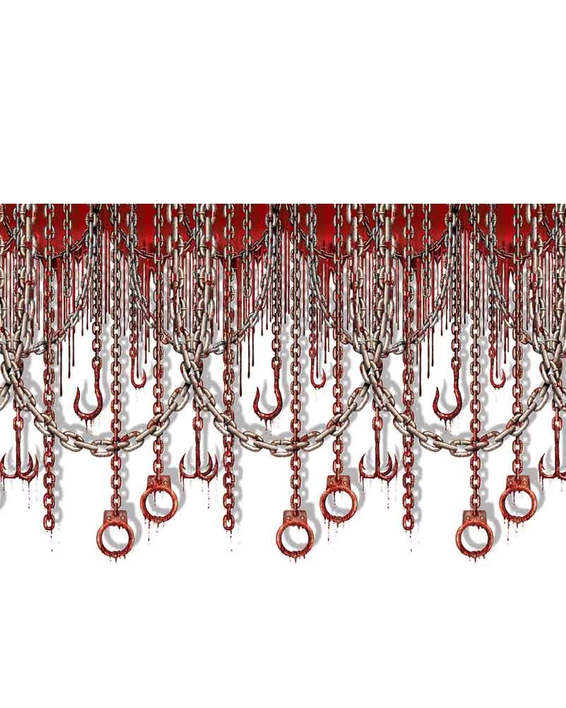 Beistle Bloody Chains and Hooks Backdrop — image 1