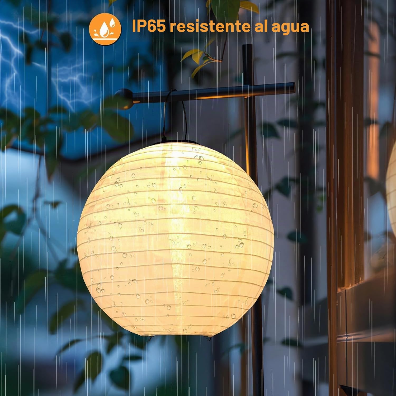 Farolillos solares de 4 unidades, 25 cm, para exteriores, resistentes al agua, luz blanca cálida, funcionan con energía solar, para terraza, jardín, patio, etc (8 pulgadas)
